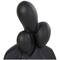 11" Black Polystone Abstract Nesting Family 3-Head Sculpture